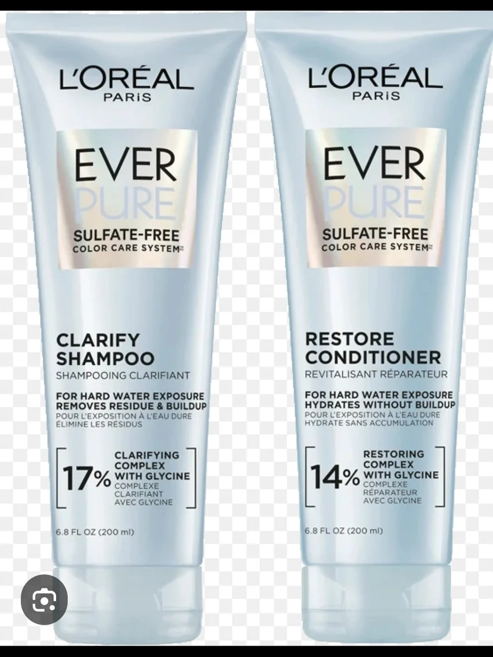 L'Oreal Ever Pure Clarify Shampoo & Restore Conditioner - Light Blue Duo